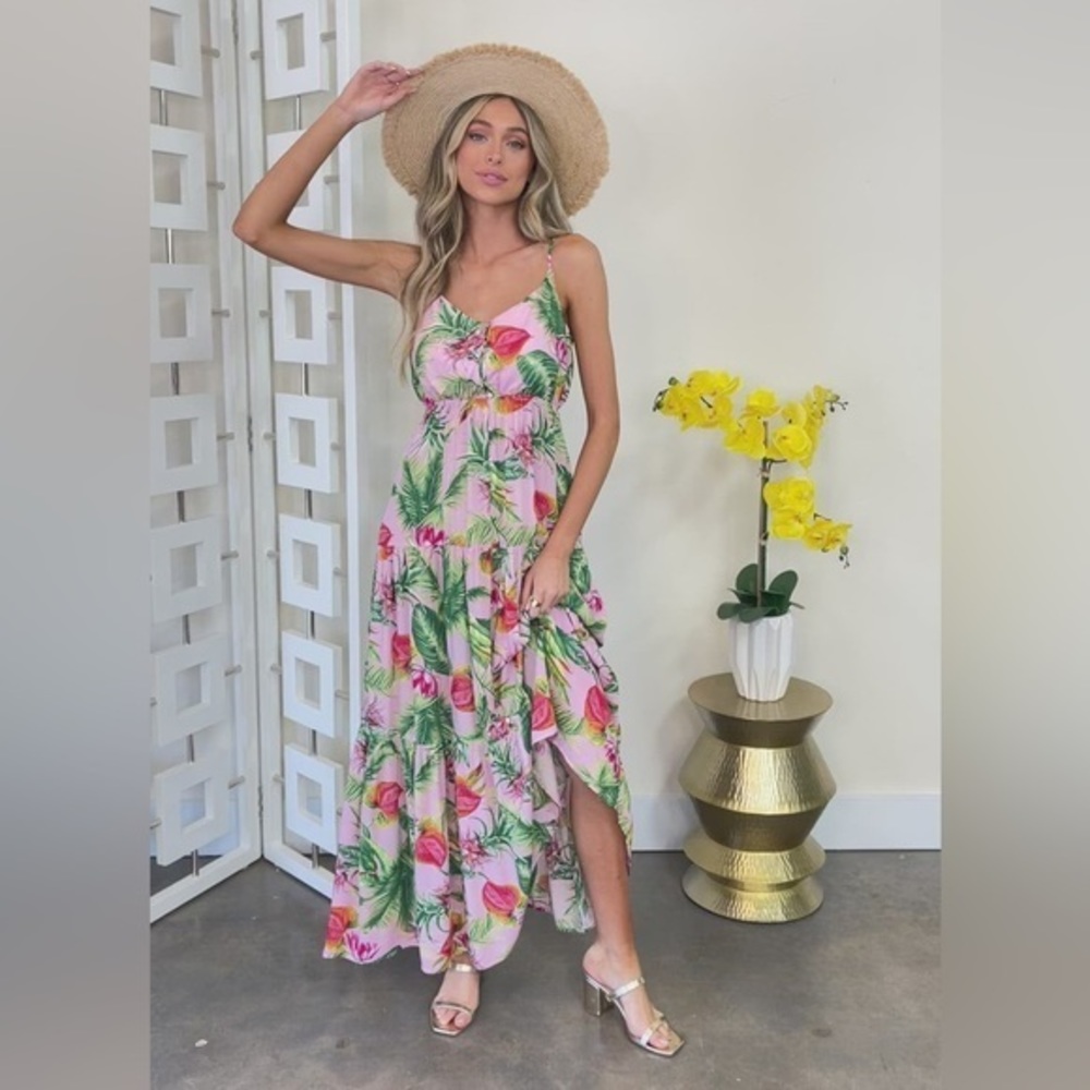 BB DAKOTA BY STEVE MADDEN PINK FLORAL‎ MAXI DRESS